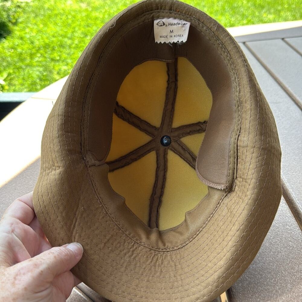 Vintage Hunting Cap Foam Lined Ear Flap Brim Retro Beige Korea Med - Picture 5 of 8